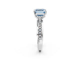 White gold Fancy Blue Asscher  Solitaire Diamond Ring with Channel Set Band and Six-Prong Setting_49