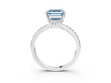 White gold Fancy Blue Asscher  Solitaire Diamond Ring with Channel Set Band and Six-Prong Setting_49