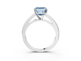 White gold Fancy Blue Asscher  Solitaire Diamond Ring with Four-Prong Setting and Classic Band_24