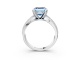 White gold Fancy Blue Asscher  Solitaire Diamond Ring with Milgrain Pavé Band and Four-Prong Setting_55