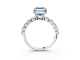 White gold Fancy Blue Asscher  Solitaire Diamond Ring with Pave Band and Four-Prong Setting_20