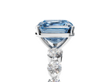 White gold Fancy Blue Asscher  Solitaire Diamond Ring with Pave Band and Four-Prong Setting_21