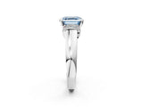 White gold Fancy Blue Asscher  Solitaire Diamond Ring with Pave Band and Six-Prong Setting_55