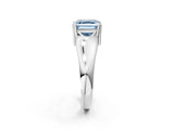 White gold Fancy Blue Asscher  Solitaire Diamond Ring with Six-Prong Cathedral Setting_34