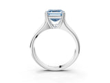 White gold Fancy Blue Asscher  Solitaire Diamond Ring with Six-Prong Cathedral Setting_35