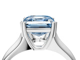 White gold Fancy Blue Asscher  Solitaire Diamond Ring with Six-Prong Cathedral Setting_36