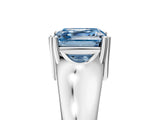White gold Fancy Blue Asscher  Solitaire Diamond Ring with Six-Prong Cathedral Setting_37