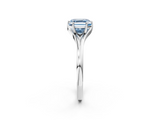 White gold Fancy Blue Asscher  Solitaire Diamond Ring with Six-Prong Setting and Tapered Band_19