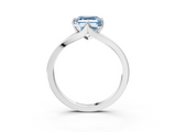 White gold Fancy Blue Asscher  Solitaire Diamond Ring with Six-Prong Setting and Tapered Band_20