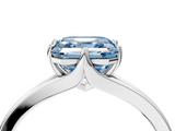 White gold Fancy Blue Asscher  Solitaire Diamond Ring with Six-Prong Setting and Tapered Band_21