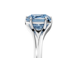 White gold Fancy Blue Asscher  Solitaire Diamond Ring with Six-Prong Setting and Tapered Band_22