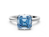 White gold Fancy Blue Asscher  Solitaire Diamond Ring with Six-Prong Setting on a Classic Band_36