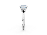 White gold Fancy Blue Asscher  Solitaire Diamond Ring with Six-Prong Setting on a Classic Band_38