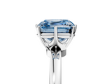 White gold Fancy Blue Asscher  Solitaire Diamond Ring with Six-Prong Setting on a Classic Band_42