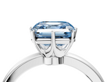White gold Fancy Blue Asscher  Solitaire Diamond Ring with Six-Prong Setting on a Classic Band_42