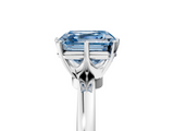 White gold Fancy Blue Asscher  Solitaire Diamond Ring with Six-Prong Setting on a Classic Band_48