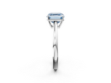 White gold Fancy Blue Asscher  Solitaire Diamond Ring with Split Shank and Four-Prong Setting_39