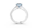 White gold Fancy Blue Asscher  Solitaire Diamond Ring with Split Shank and Four-Prong Setting_40