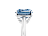 White gold Fancy Blue Asscher  Solitaire Diamond Ring with Split Shank and Four-Prong Setting_42