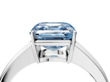 White gold Fancy Blue Asscher  Solitaire Diamond Ring with Tapered Band and Four-Prong Setting_111