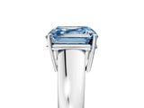 White gold Fancy Blue Asscher  Solitaire Diamond Ring with Tapered Band and Four-Prong Setting_112
