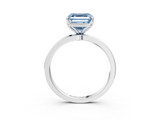 White gold Fancy Blue Asscher  Solitaire Diamond Ring with Thin Band and Four-Prong Setting_23