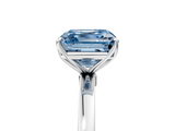 White gold Fancy Blue Asscher  Solitaire Diamond Ring with Thin Band and Four-Prong Setting_31