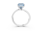 White gold Fancy Blue Asscher  Solitaire Diamond Ring with Thin Band and Four-Prong Setting_40