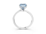 White gold Fancy Blue Asscher  Solitaire Diamond Ring with Thin Band and Four-Prong Setting_69