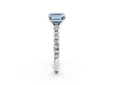 White gold Fancy Blue Asscher  Solitaire Diamond with Pavé Band and Four-Prong Setting_19
