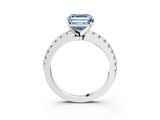 White gold Fancy Blue Asscher  Solitaire Diamond with Pavé Band and Four-Prong Setting_19