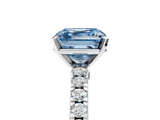 White gold Fancy Blue Asscher  Solitaire Diamond with Pavé Band and Four-Prong Setting_22