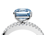 White gold Fancy Blue Asscher  Solitaire Diamond with Pave and Channel Set Band_16