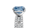 White gold Fancy Blue Asscher  Solitaire Diamond with Pave and Channel Set Band_22