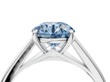 White gold Fancy Blue Asscher  Solitaire Engagement Ring with Four-Prong Setting and Classic Band 4