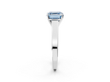 White gold Fancy Blue Asscher  Solitaire Engagement Ring with Four-Prong Setting and Tapered Band_22
