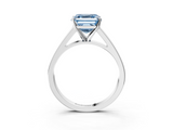 White gold Fancy Blue Asscher  Solitaire Engagement Ring with Four-Prong Setting and Tapered Band_23