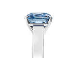 White gold Fancy Blue Asscher  Solitaire Engagement Ring with Four-Prong Setting and Tapered Band_25