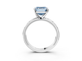 White gold Fancy Blue Asscher  Solitaire Engagement Ring with Scrollwork Band and Four-Prong Setting_20