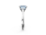 White gold Fancy Blue Asscher  Solitaire Engagement Ring with Six-Prong Setting and Classic Band 3