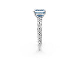 White gold Fancy Blue Asscher  Solitaire Floral Milgrain Engagement Ring_33