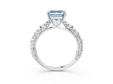 White gold Fancy Blue Asscher  Solitaire Floral Milgrain Engagement Ring_35
