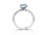 White gold Fancy Blue Asscher  Solitaire Marquise Side Stone Prong Setting Ring_20