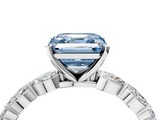 White gold Fancy Blue Asscher  Solitaire Marquise Side Stone Prong Setting Ring_20