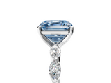 White gold Fancy Blue Asscher  Solitaire Marquise Side Stone Prong Setting Ring_22