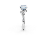 White gold Fancy Blue Asscher  Solitaire Marquise Twist Band with Six-Prong Setting_2