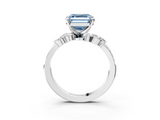 White gold Fancy Blue Asscher  Solitaire Marquise Twist Band with Six-Prong Setting_3