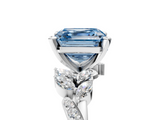 White gold Fancy Blue Asscher  Solitaire Marquise Twist Band with Six-Prong Setting_5