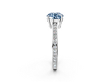White gold Fancy Blue Asscher  Solitaire Pavé Band Prong Setting Ring_2