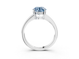 White gold Fancy Blue Asscher  Solitaire Pavé Band Prong Setting Ring_3